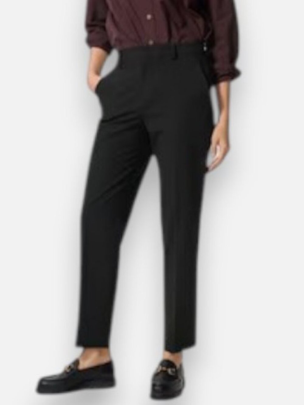 Uniqlo smart ankle pants black women's size L